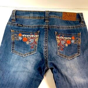 Adiktd Low Rise Embroidered Jeans